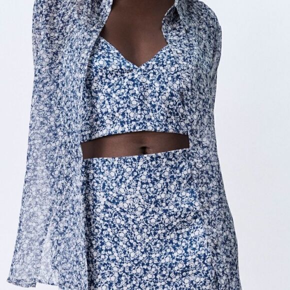 ZARA FLORAL PRINT SKIRT - Picture 2 of 5